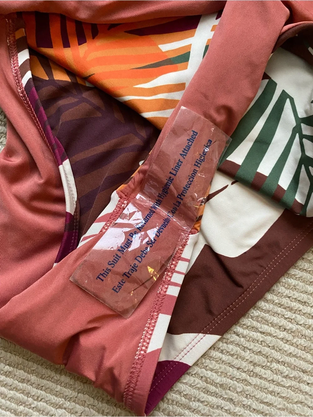NWOT Vitamin A Cheeky One-Piece Swimsuit High Cut Tropical Fall Colors Medium